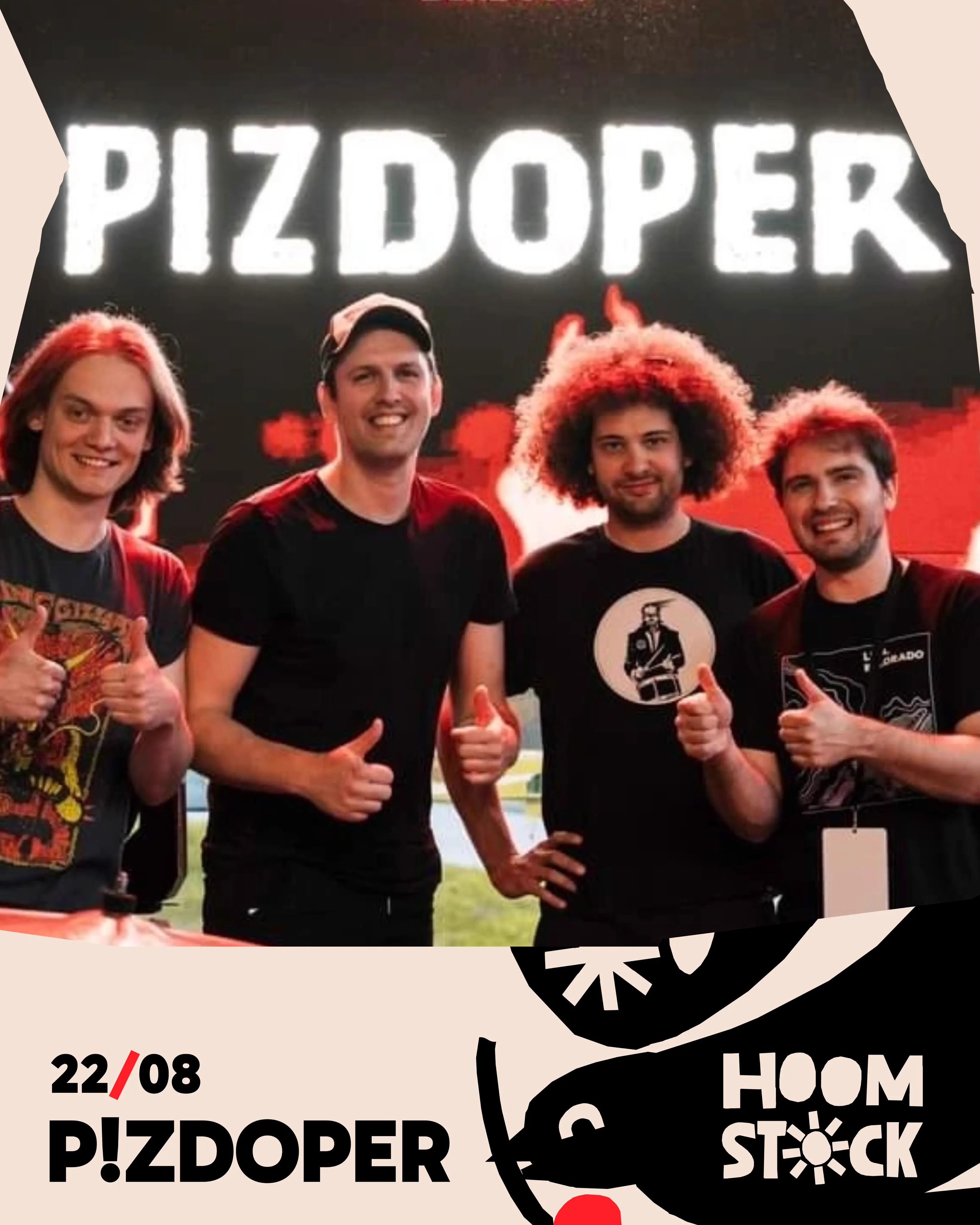P!ZDOPER nastupa na HOOMSTOCK 2026 rock festivalu u Humu na Sutli